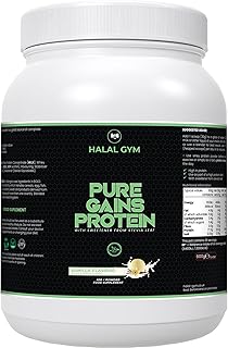 Pure Gains Protein Halal Gym | Vanilla | Halal Whey Protein | 23.2 Grams of Protein per 30 Gram Serving