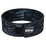 IBRO Powerlifting Lever Gym Belt - Power 10MM Extreme Heavy Duty Genuine Leather Belts - Squats Deadlifts Bodybuilding Weight Lifting IPF Power Lifting Strongman for Men 10mm Black Camo L