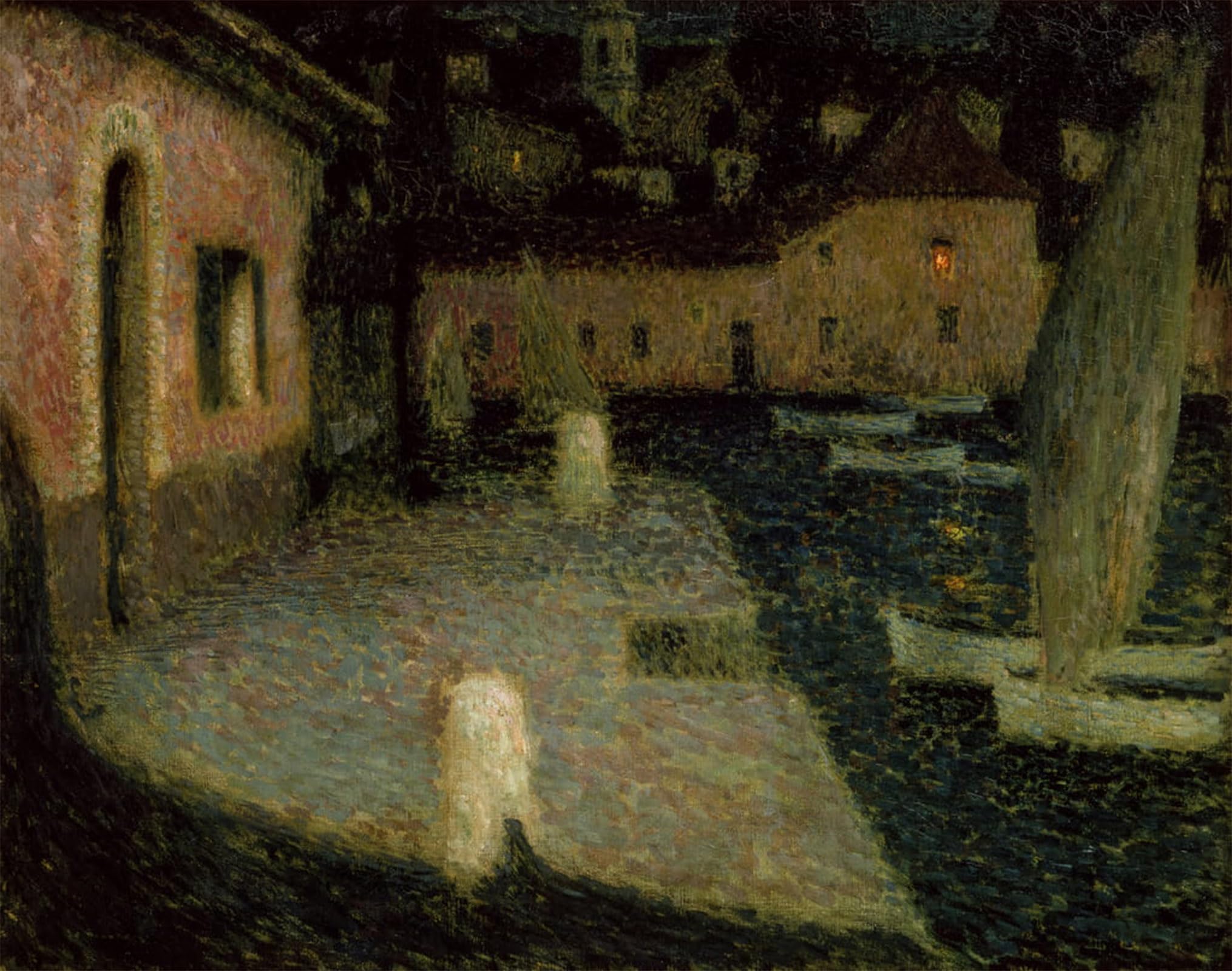 SERENDIPITP Vintage Picture Print on Canvas Wall Art Poster the Small Port Twilight by Henri Eugene Augustin Le Sidaner Artwork Print Poster for Wall Decor 60x90cm