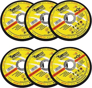6 x SabreCut SCACD125A 125mm (5") x 22.23mm Bore Professional Abrasive Stainless Steel INOX Cutting Angle Grinder Circular Saw Discs Compatible with Bosch Dewalt Makita Milwaukee and Many Others