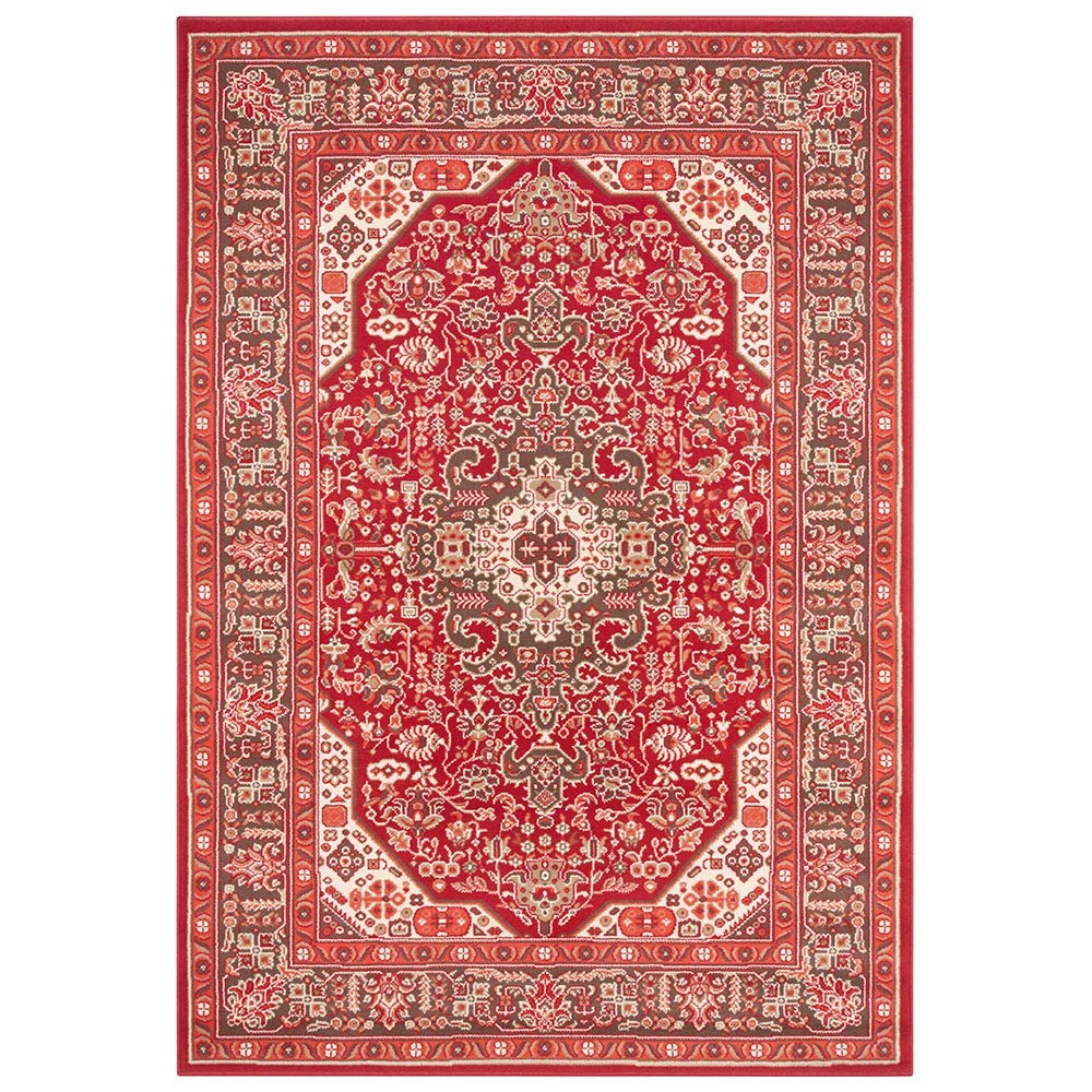 Tapis oriental Skazar Isfahan rouge pour un salon chaleureux