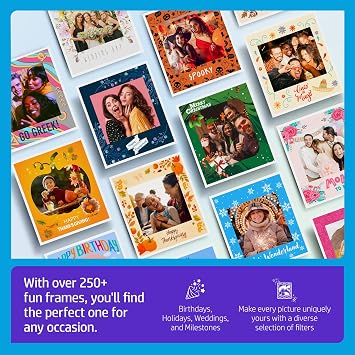 HP Sprocket Photo Booth + 110 3x4 Zink Paper Sheets, Digital Instant Color Photo Printer, 10.1 Touchscreen Photobooth, LED Ring Light, Customize w/ 250+ Frames, Share via QR Code, Mobile App, Pink