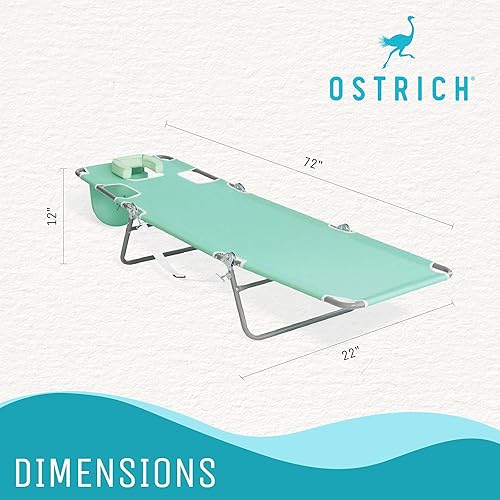 Miniatura 102 de Ostrich - Silla tumbona de playa para adultos con orificio para la cara, versátil, plegable, para piscina exterior, tomar el sol y leer en el Azul