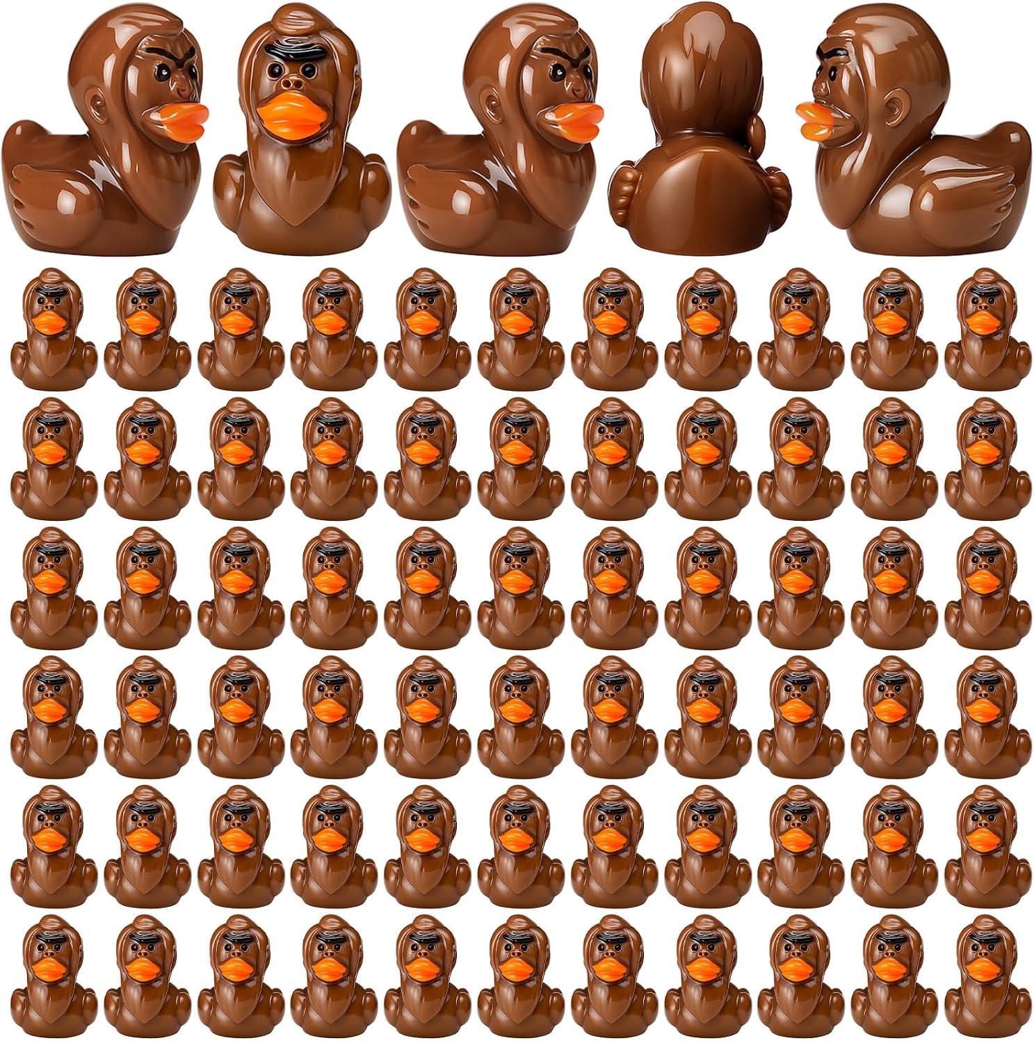 Soulchen 100 Pcs Mini Resin Bigfoot Duck Figurine Small Random Animal Statue Cute Funny Tiny Animal Figure Bigfoot Ducks for Cruise Ships Hiding Home Table Shelf Car Dashboard Decor Party Gift
