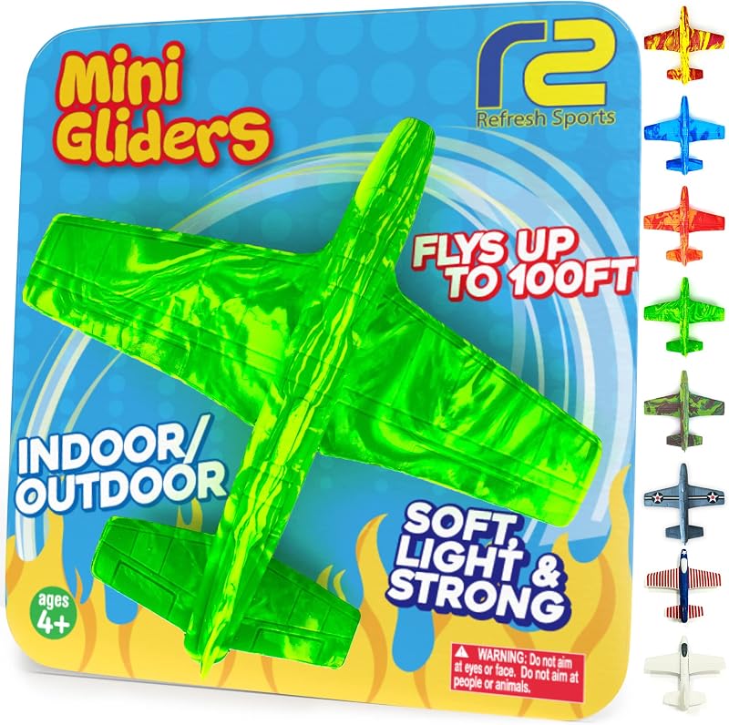 Foam Airplane - Best Outdoor Toys for Kids 3 4 5 6 7 8 9 + Year Old Boys - Best Toy Stuffers Gift & Boy Toddler Toys & Airplane Gift Idea - Gifts for Boys Toys Age 4-6 & Summer Party Favors