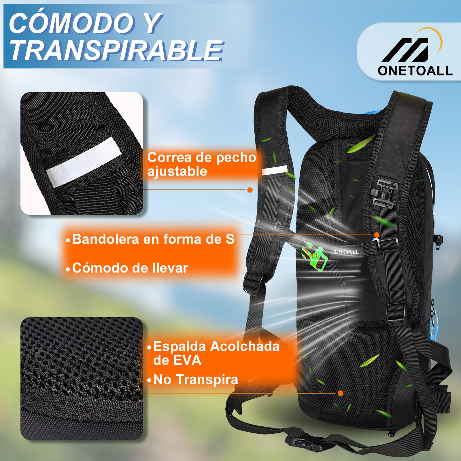 LOCAL LION Mochila de Ciclismo 12L, Mochilas Pequeña para Hombre y Mujer, Multifuncional para |Moto|Bicicleta|Enduro|Mtb|Running