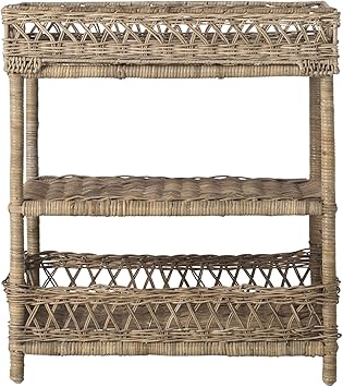 SAFAVIEH Home Collection Ajani Natural Wicker 3 Tier Accent Table