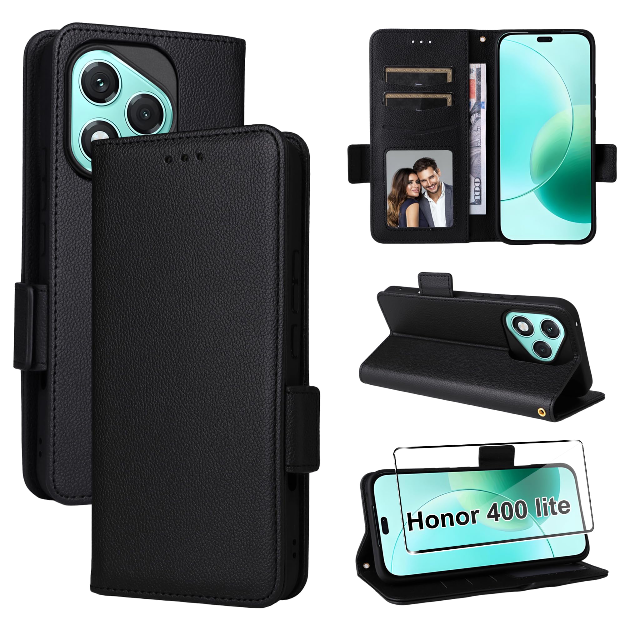 Vankii Cover per Oppo Reno 3(5G)/Find X2 Lite, Flip Caso Libro Premium Portafoglio Custodia in Pelle PU Magnetica,Custodia Pelle Sintetica TPU Silicone Antiurto,Funzione Supporto Slot Schede (Verde