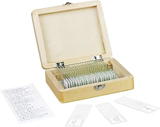Walter Products 25 Piece Slide Set, 25 Prepared Glass Microscope Slides, General Biological/Scientific Application, Shatterproof Box with Interior Padding When Spending Over $35