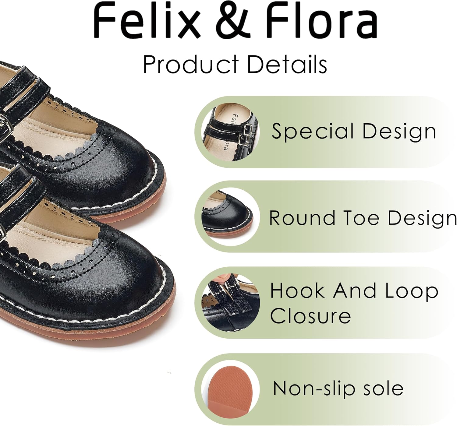 Felix & Flora Toddler Little Girl Mary Jane Dress Shoes - Ballet Flats for Easter Flower Girl Party School Shoes. - Image 5
