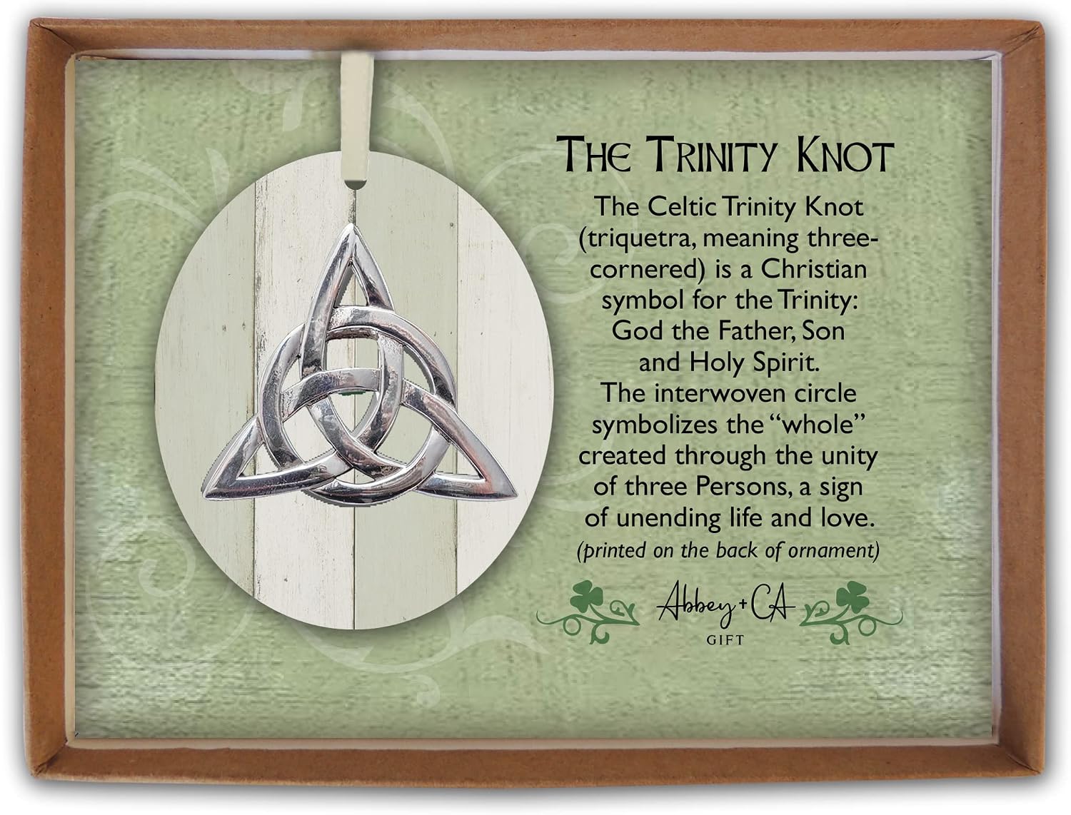 Abbey & CA Hediye Trinity Düğüm MDF Süsleme Krem Kurdele Hediye Kutulu