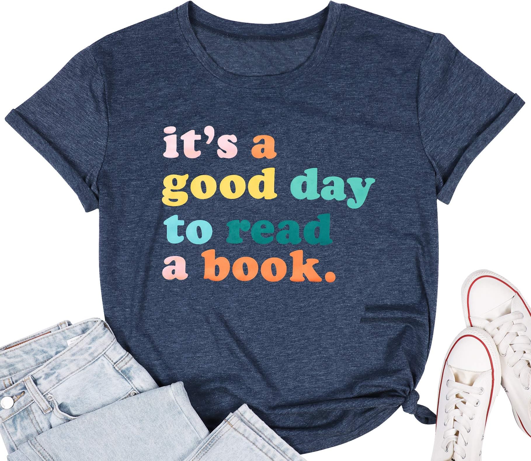 LUKYCILDTeacher Shirts for Women Teacher Life Shirt Teacher Gift It's A Beautiful Day for Learning T Shirt Letter Print Tee Top
