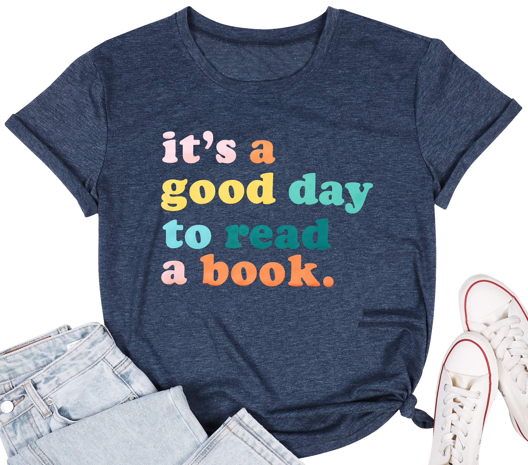 LUKYCILDTeacher Shirts for Women Teacher Life Shirt Teacher Gift It's A Beautiful Day for Learning T Shirt Letter Print Tee Top