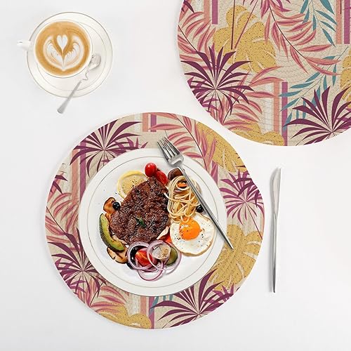 Miniatura 4 de Abstract Pattern Colorful Tropical Leaves Trivet Set 3 Pcs Heat Resistant Pan Mat for Hot Pots and Pans High Heat Trivet for Hot Pot Protecting