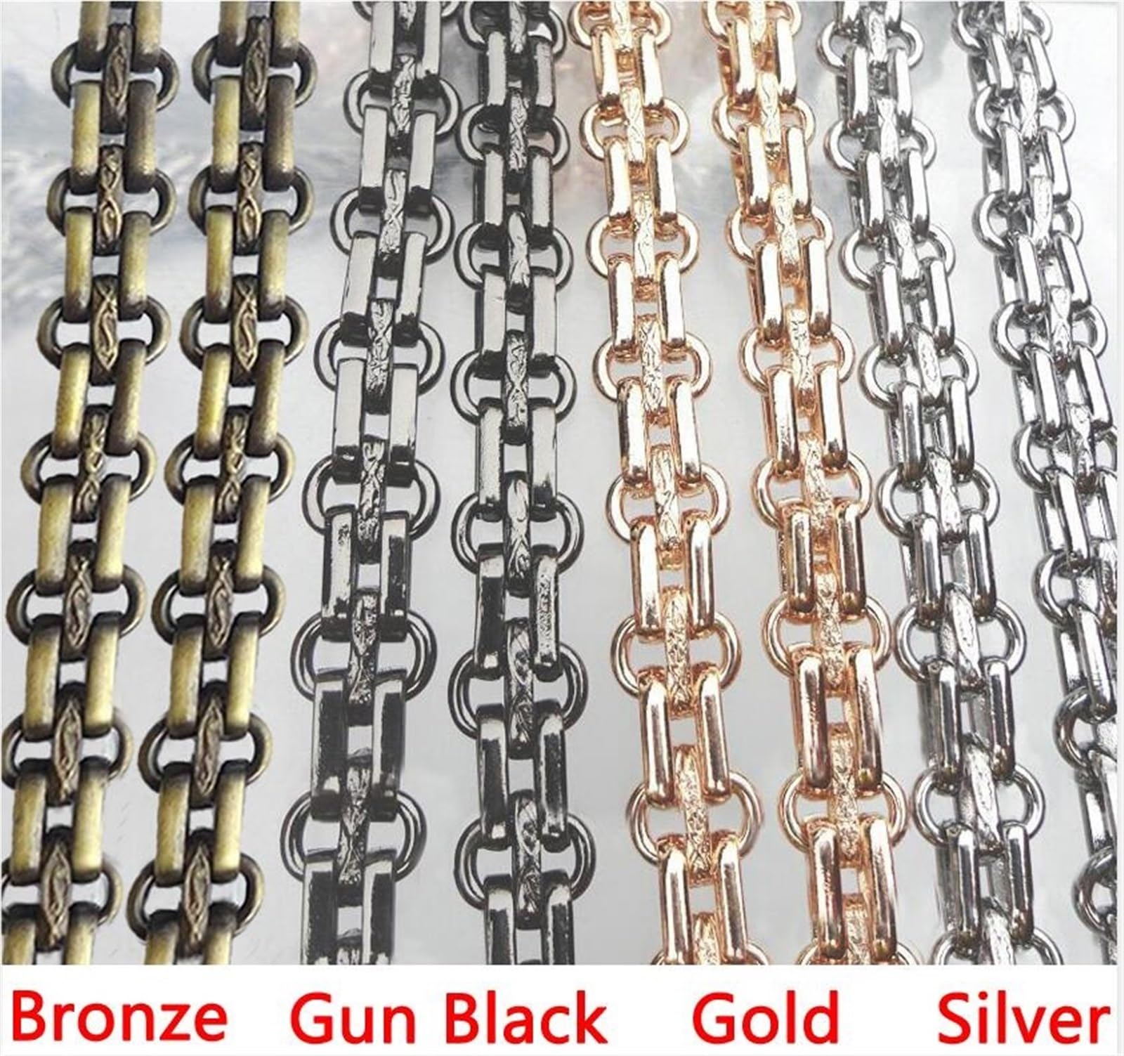 Correa de repuesto para bolso de hombro Correa de hombro de repuesto for bolso de mano, cadena de metal de acero de 60/100/110/120/130/140/CM, asa for bolso de hombro Correa de bolso(100cm)