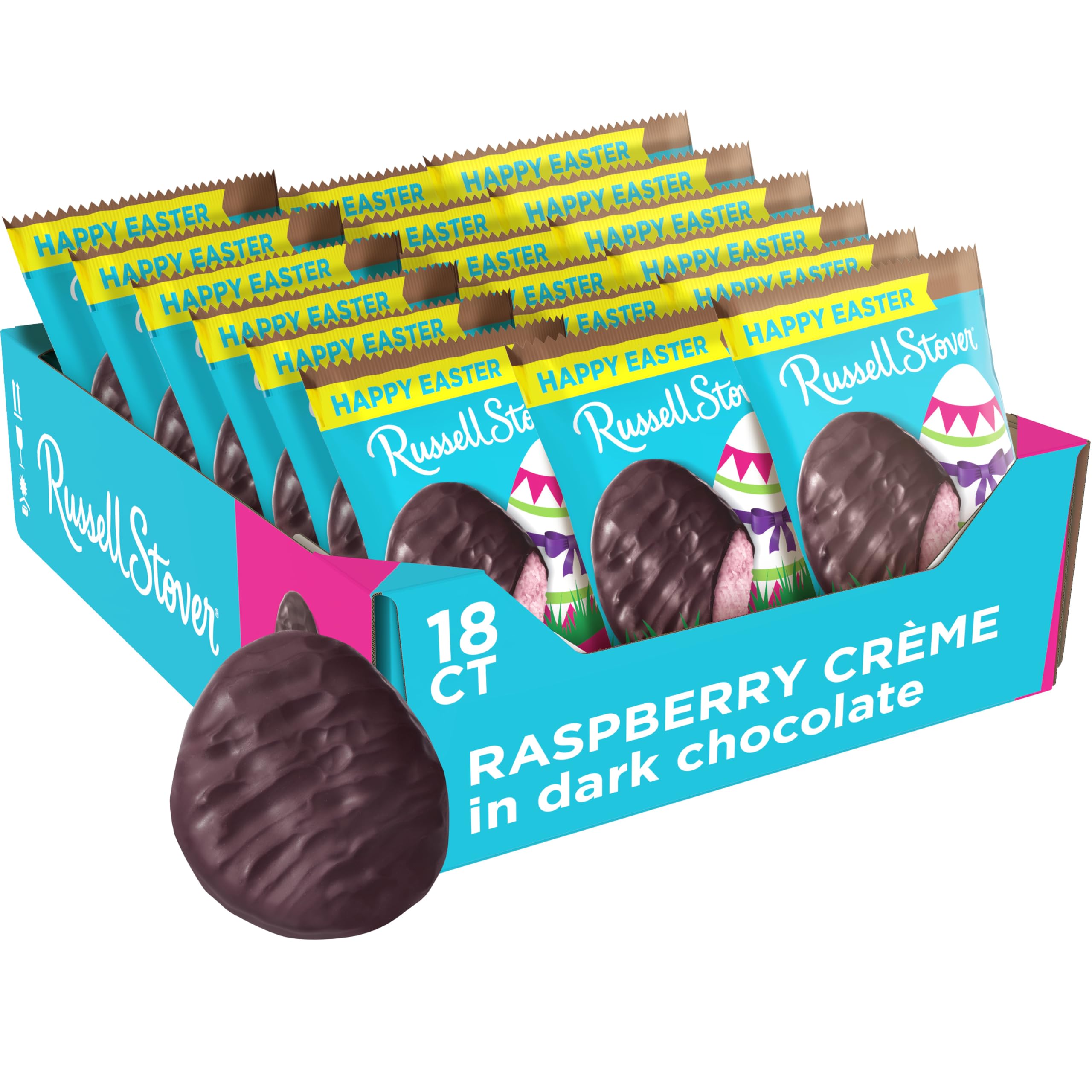 Easter Raspberry Crème Dark Chocolate Easter Egg, 1.3 oz. (Pack of 18)