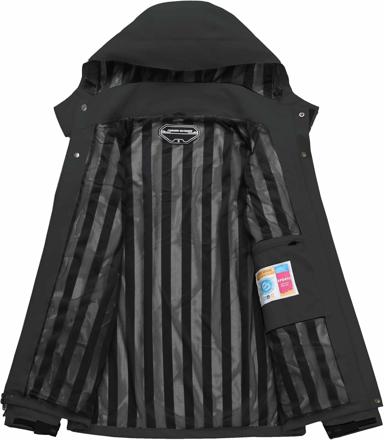 Mens Lightweight Waterproof Hooded Rain Jackets Casual Fall Spring Big and Tall Jac... - Image 4