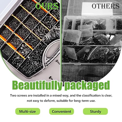 Vista 10 de mxuteuk 440 tornillos autorroscantes #8#10 para metal 410 tornillos de acero inoxidable surtido, cabeza hexagonal y tornillos autorroscantes