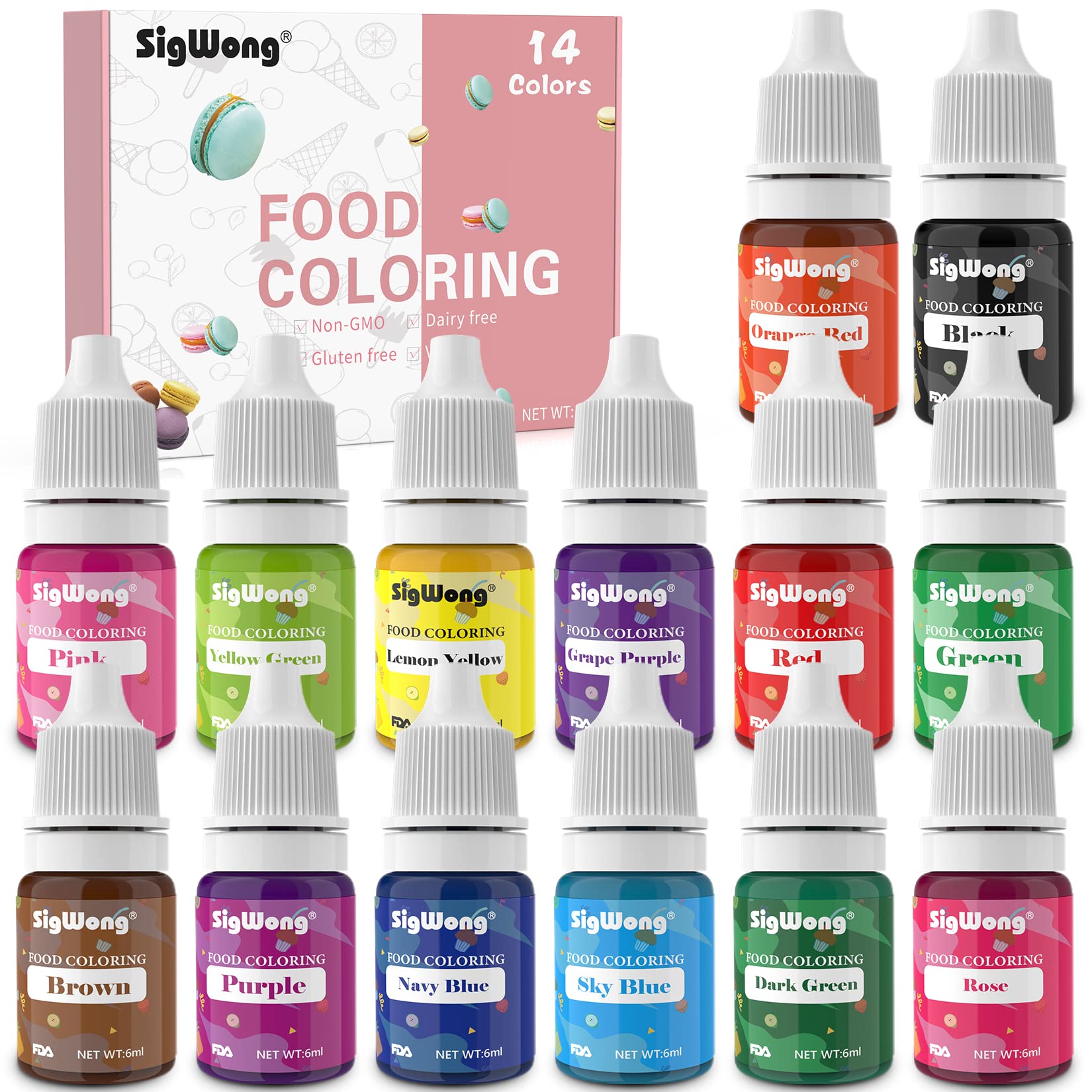 Buy Food Coloring 14 Color Concentrated Liquid Food Colouring Set