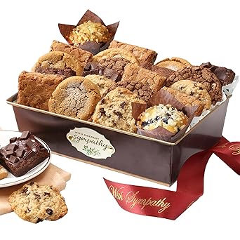 Broadway Basketeers Corporate Sympathy Gift Basket Individually Wrapped Brownies and Cookies Gift Basket Condolence & Bereavement Corporate Gifts for Employees, Colleagues and Clients