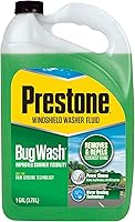Prestone BugWash Windshield Washer Fluid 1 Gallon 6-Pack - Removes Bugs, Grime & Repels Dirt for Streak-Free Summer Visibility
