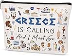 Greece Makeup Bag Gift - Greece Travel Essentials Funny Travel Toiletry Makeup Organizer Zipper Pouch Cosmetic Bag