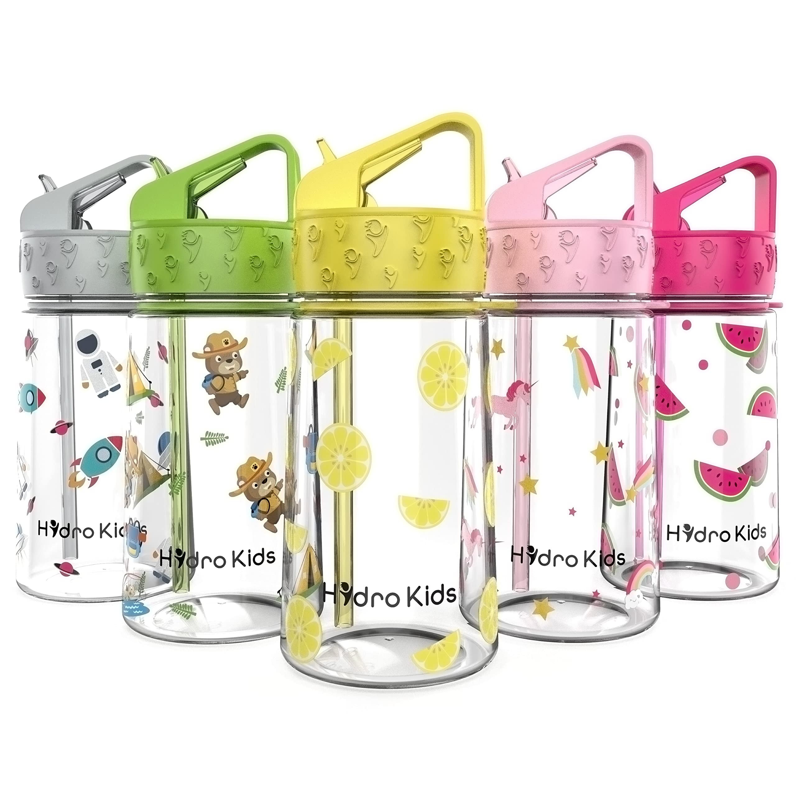 Water Bottle with Straw – 400ml BPA Free Kids Water Bottles for School Travel Sports – Leakproof Childrens Drink Bottle for Girls Boys Childs