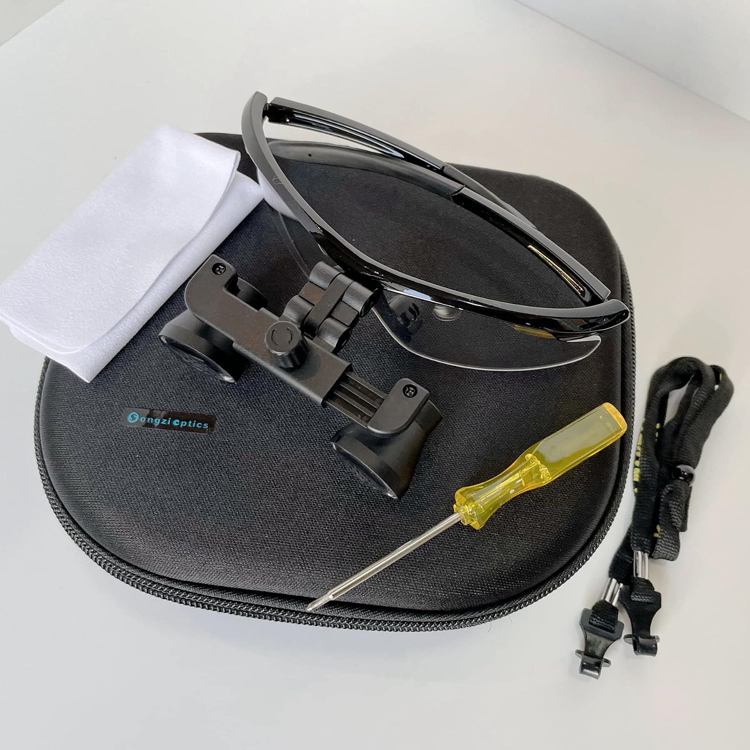 2.5X 3X 3.5X Optional Ultra-Light Sport Frame Dental Surgical Loupes with SZM04B Led Light (Full Working Distance :(350-550 mm) F, Magnification:3X)