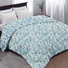 AYKA Printed Reversible Comforter 220 GSM Microfiber Reversible AC Comforter/Blanket for Winter/Quilt/Duvets for King Size Double Bed Comforter (Blue & White, Double (90 x 100))