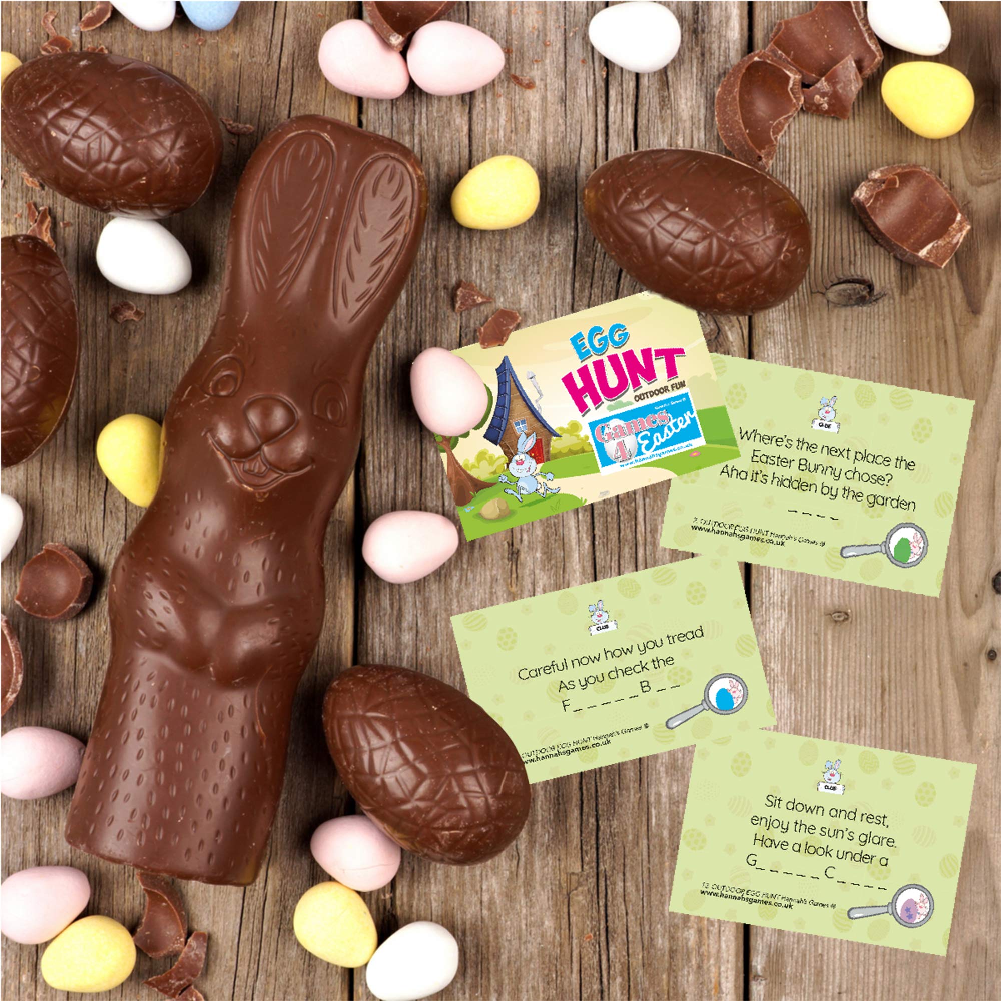 OUTDOOR EASTER EGGS HUNT CLUES 20 Easter Hunt Clue Cards credit