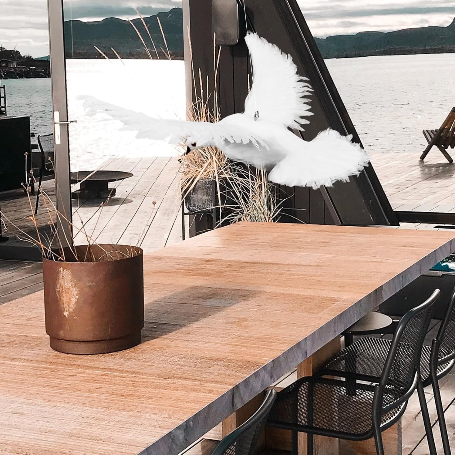 ABOOFAN Artificial Peace Dove Decoration Realistic Statue for Outdoor Garden Decor Simulated Feathered Bird Model for Home and Event Decor