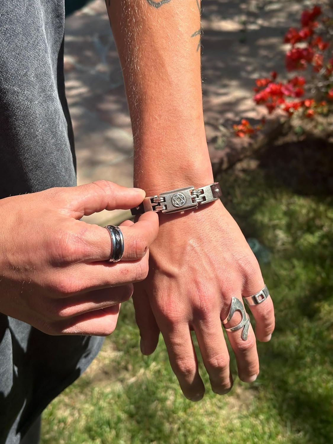 Alef Bet by Paula Handmade Adjustable Leather Religious Charm Bracelet, Jewelry Gift for Women & Men - Image 2