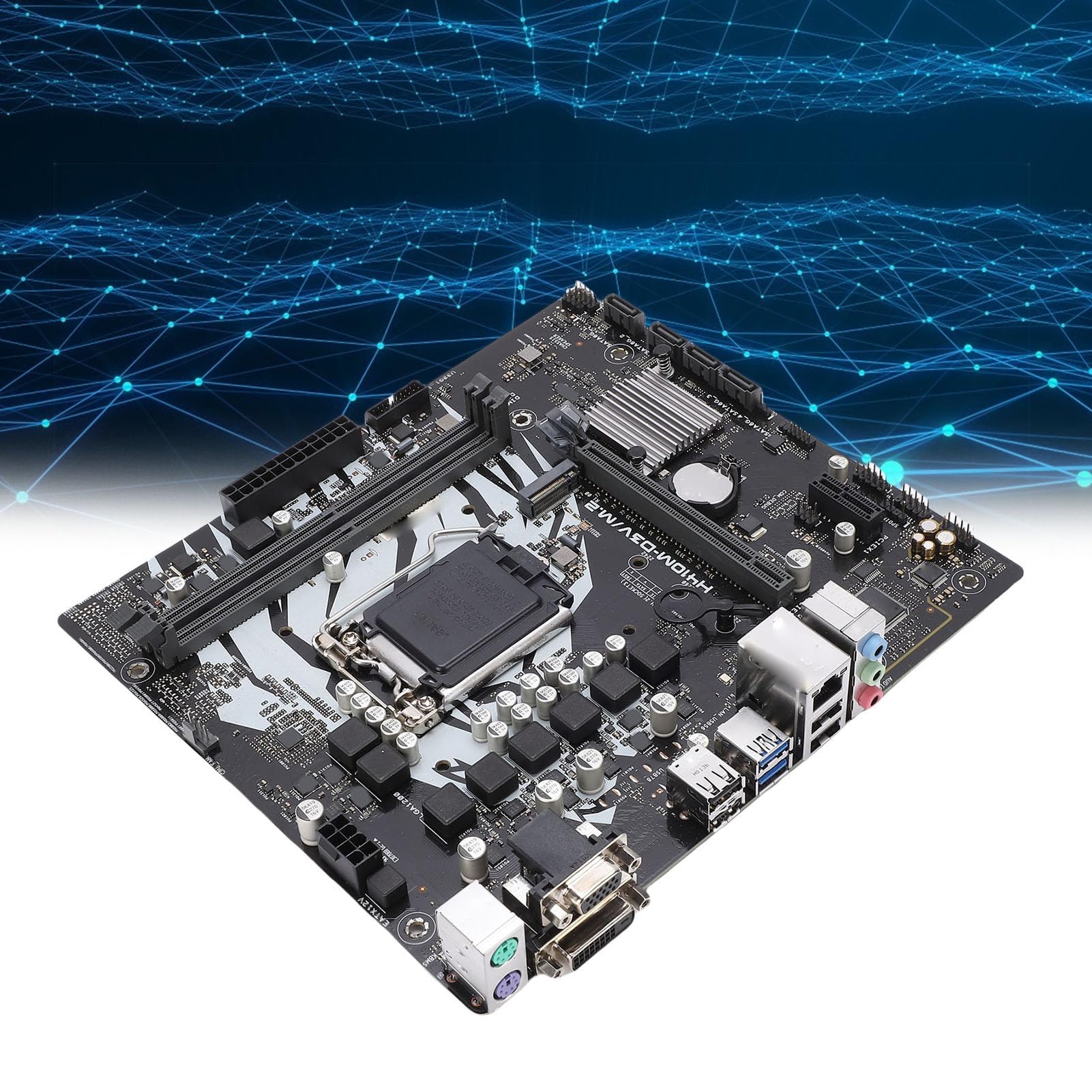 Elprico Placa Base Micro ATX, LGA 1200, DDR4 de Doble Canal 2933 2666 2400 2133 MHz, Compatible con Procesadores Celeron de 10.ª Generación, 4xSerial ATA III, 4xUSB3.2 Gen 1,