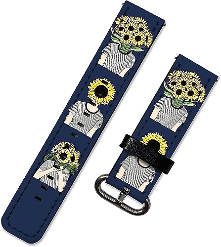 Miniatura 2 de Correa de cuero de repuesto compatible con Samsung Galaxy Watch4 Active 2 Watch4 Classic Active 2 Watch 3 Gear S3 S2 y otros relojes de 20 y 0.866in