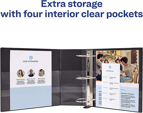 Miniatura 5 de Carpeta dura Avery con anilla de bloqueo EZD con sistema one touch, Granate 5 pulgadas