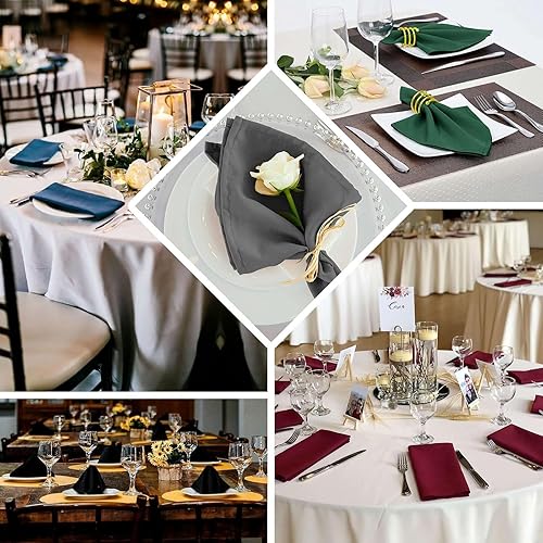 Miniatura 4 de Efavormart - Paquete de 25 servilletas de tela sin costuras, color azul marino, lino reutilizable, 20 x 20 pulgadas