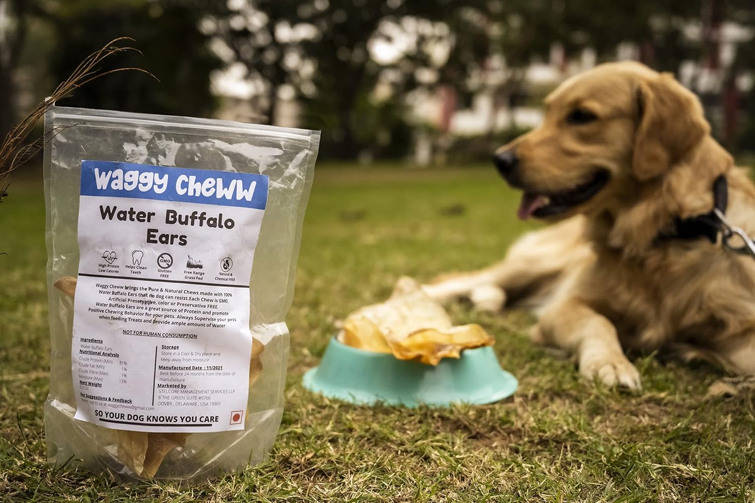 The Pet Pack Pure All Natural Grass fed Water Buffalo Ears Dog Chews Durable Tough