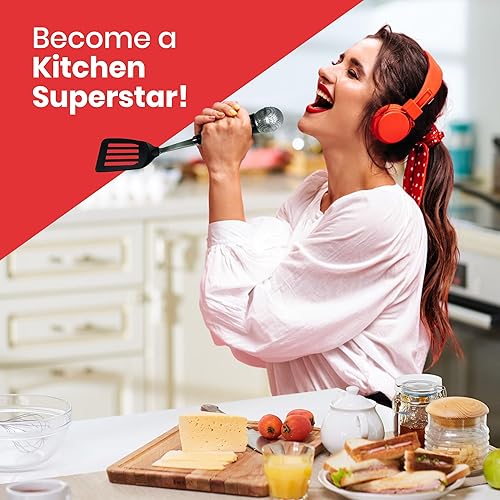 Miniatura 5 de Espátula de Micrófono Rockstar - Divertido Gadget de Cocina para Cantantes y Amantes de la Música - Divertido Utensilio de Cocina Novedoso para