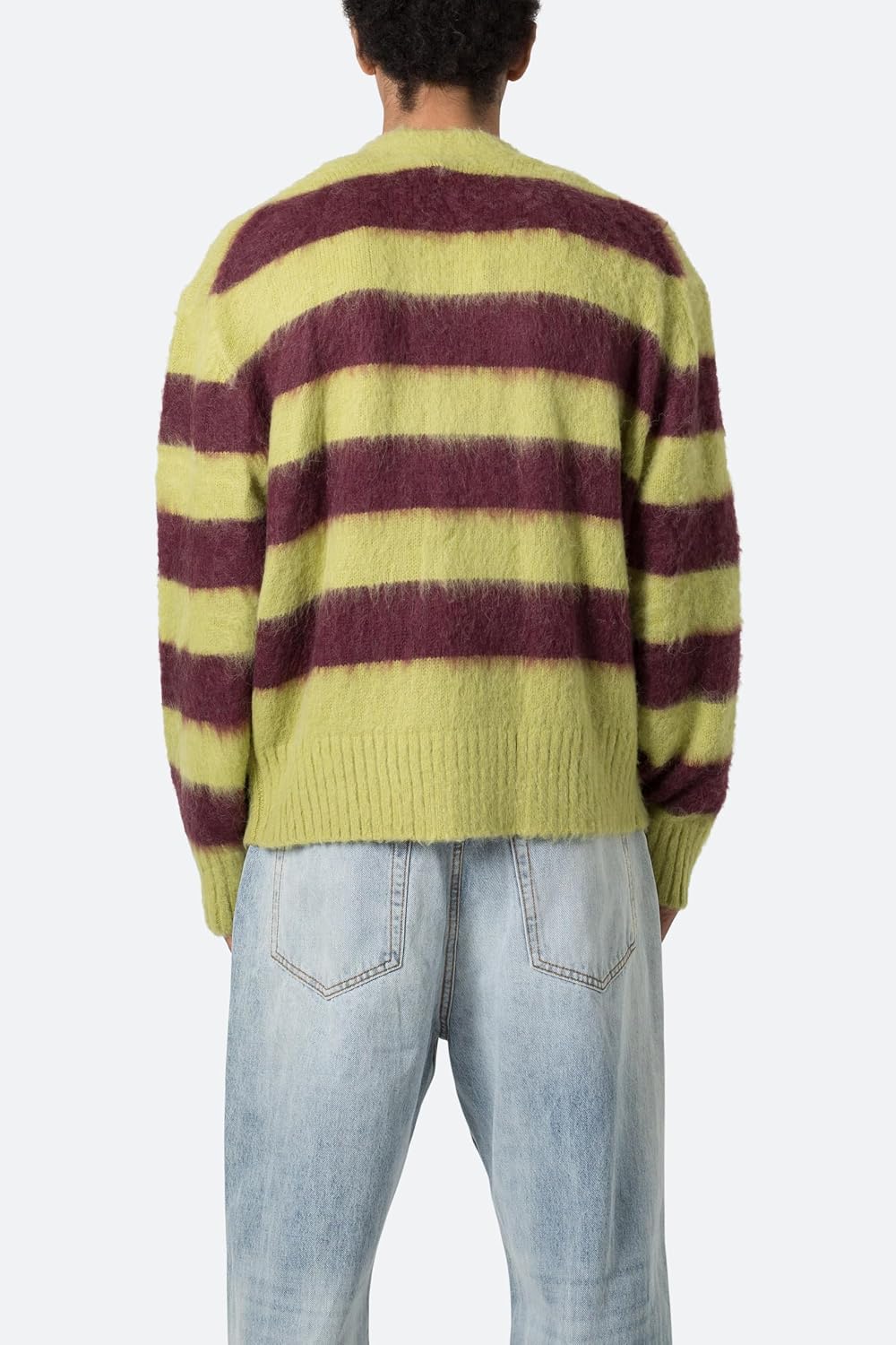 mnml Men's Mnml Men's Striped Mohair Cardigan Sweater