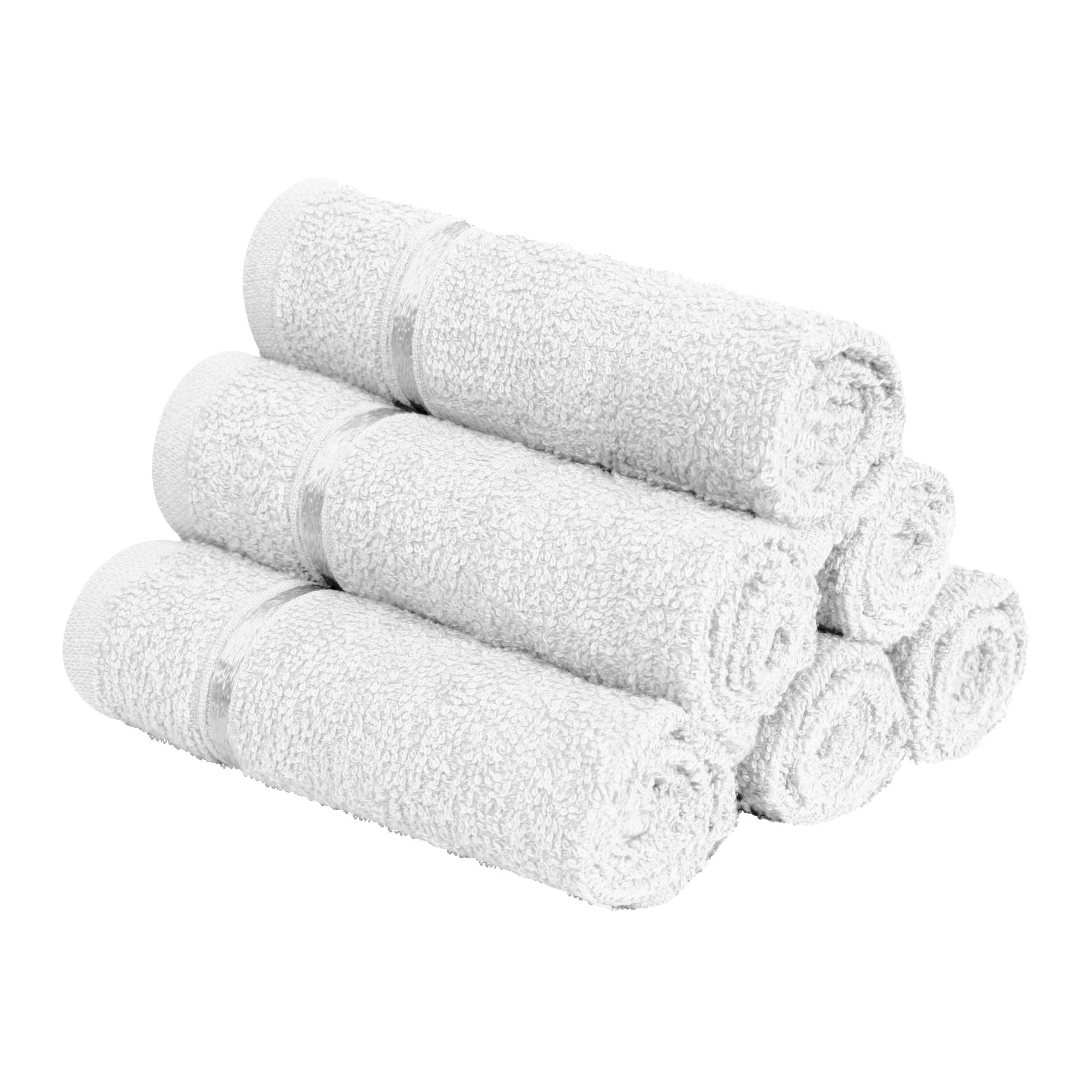 Story@Home 100% Terry Cotton Set of 6 Pieces Highly Absorbent and Quick-Drying, Hotel & Spa Quality Super Soft Face Towel, 450 GSM (30 x 30 cm, White)