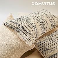 Vista 5 de DOMVITUS Boucle Fundas de almohada de 12 x 20 pulgadas, fundas de almohada color crema, almohadas decorativas para cama, sofá, almohadas