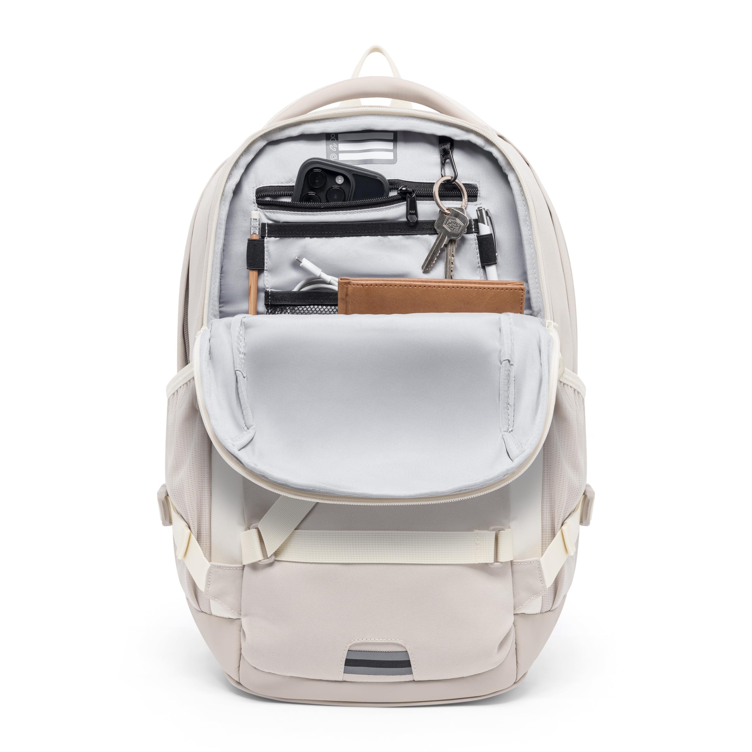 Audetic Zaino Scuola Ragazze Beige - COSMO - Per Scuola, Università, Tempo Libero, Viaggi - Zaino Scuola Media Teenager - In PET riciclato - Idrorepellente