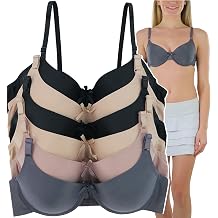 ToBeInStyle Womens Pack of 6 Padded Assorted Styles Supportive Bras Cup Size - A to DDD