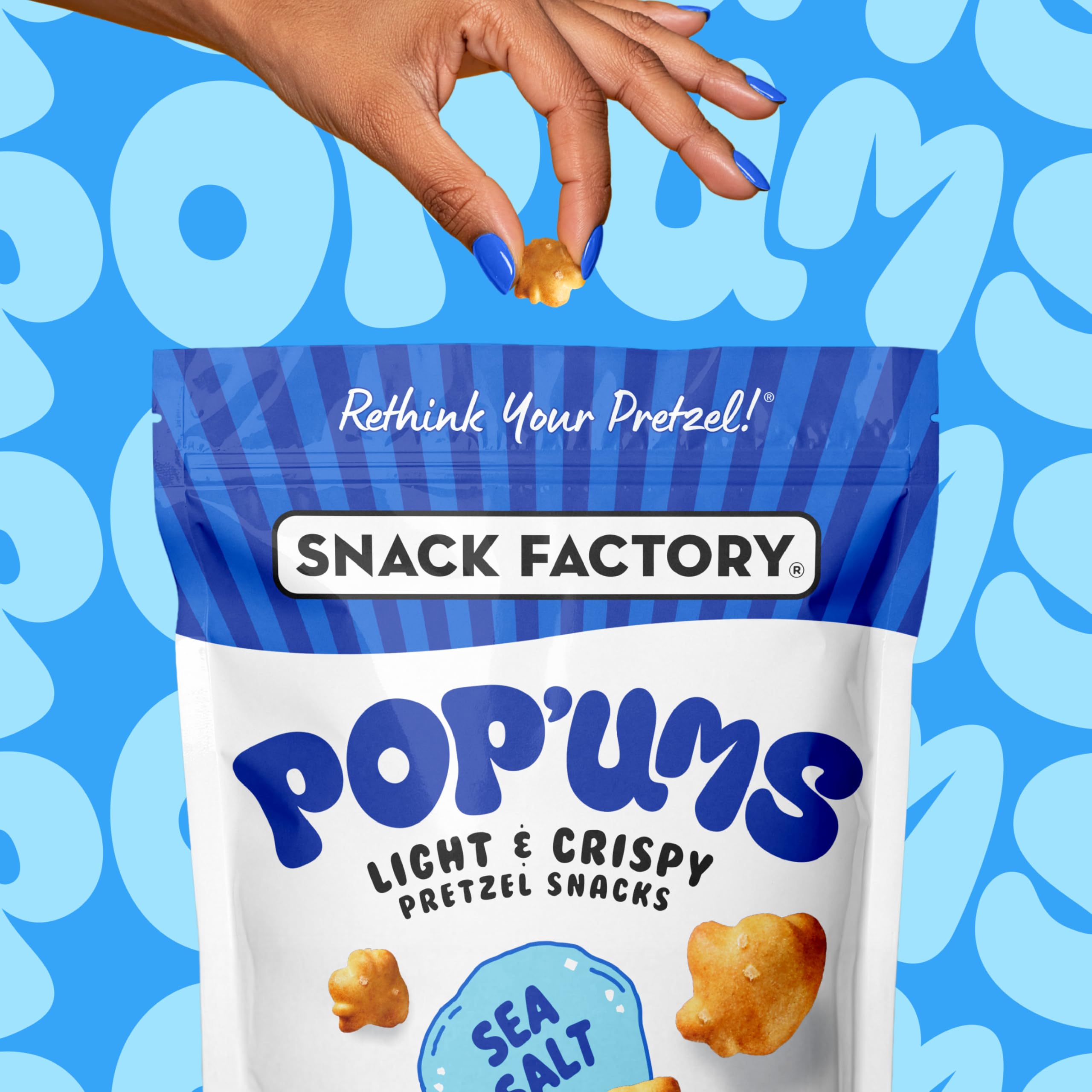 Pop'ums Bocadillos de pretzel sal marina 9 oz