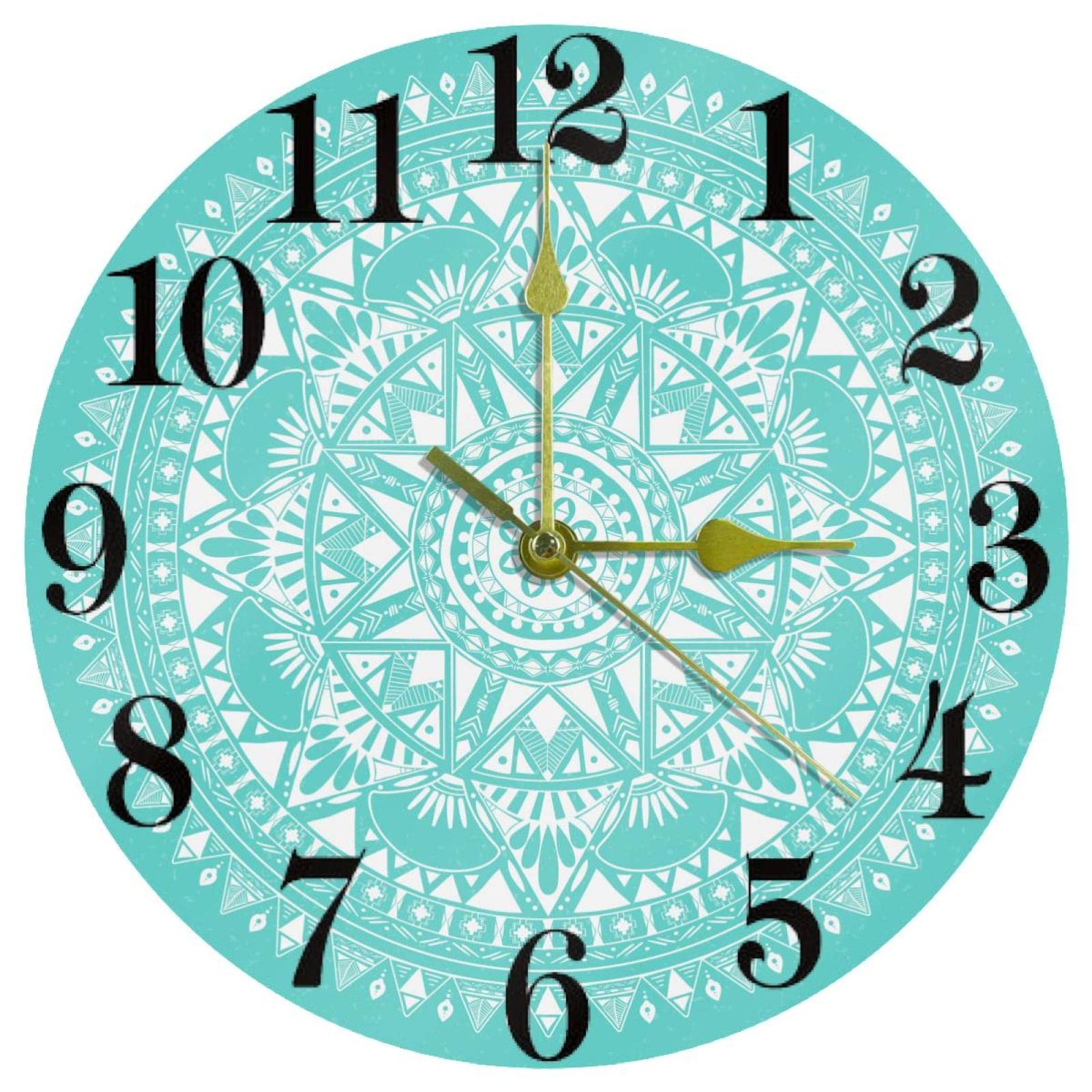 Horloge murale bohème mandala verte pour une ambiance zen à la maison