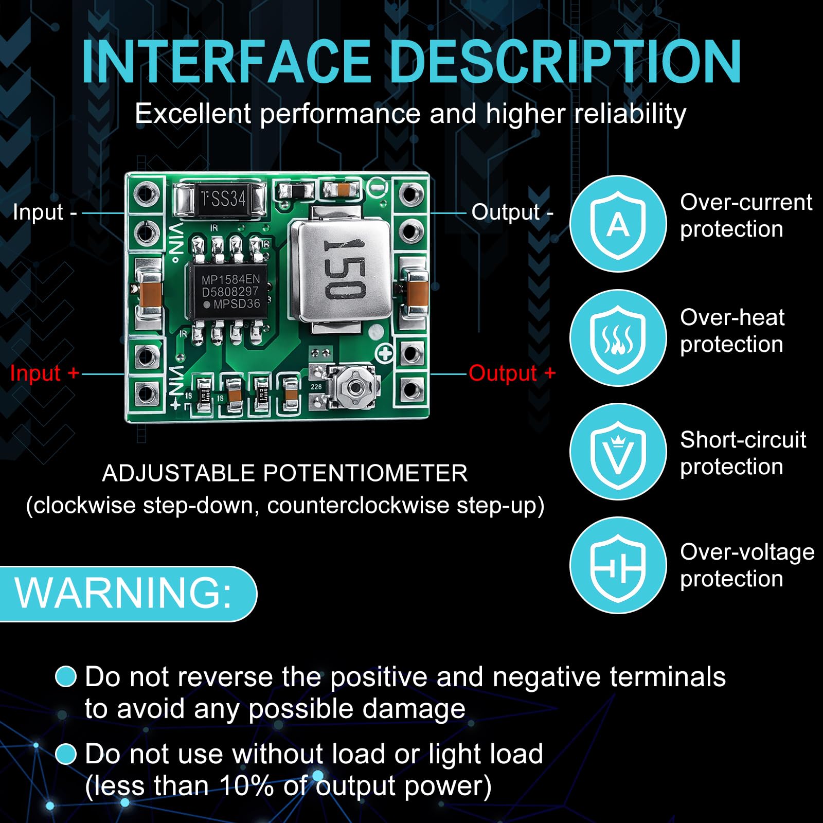 Snapklik.com : 24 Pack MP1584EN DC-DC Buck Converter Adjustable Power ...