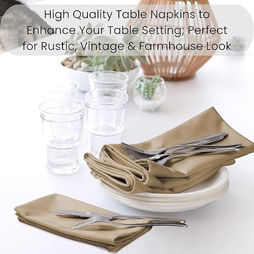 Miniatura 5 de Juego de 12 servilletas de tela 100% algodón, suaves, duraderas, lavables, ideales para fiestas de granja, bodas, Navidad, Pascua, servilletas de
