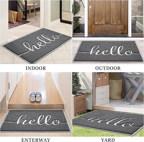 Miniatura 14 de BeneathYourFeet - Tapete de bienvenida de bajo relieve, de puerta delantera, interior y exterior, alfombras antideslizantes para entrada, patio
