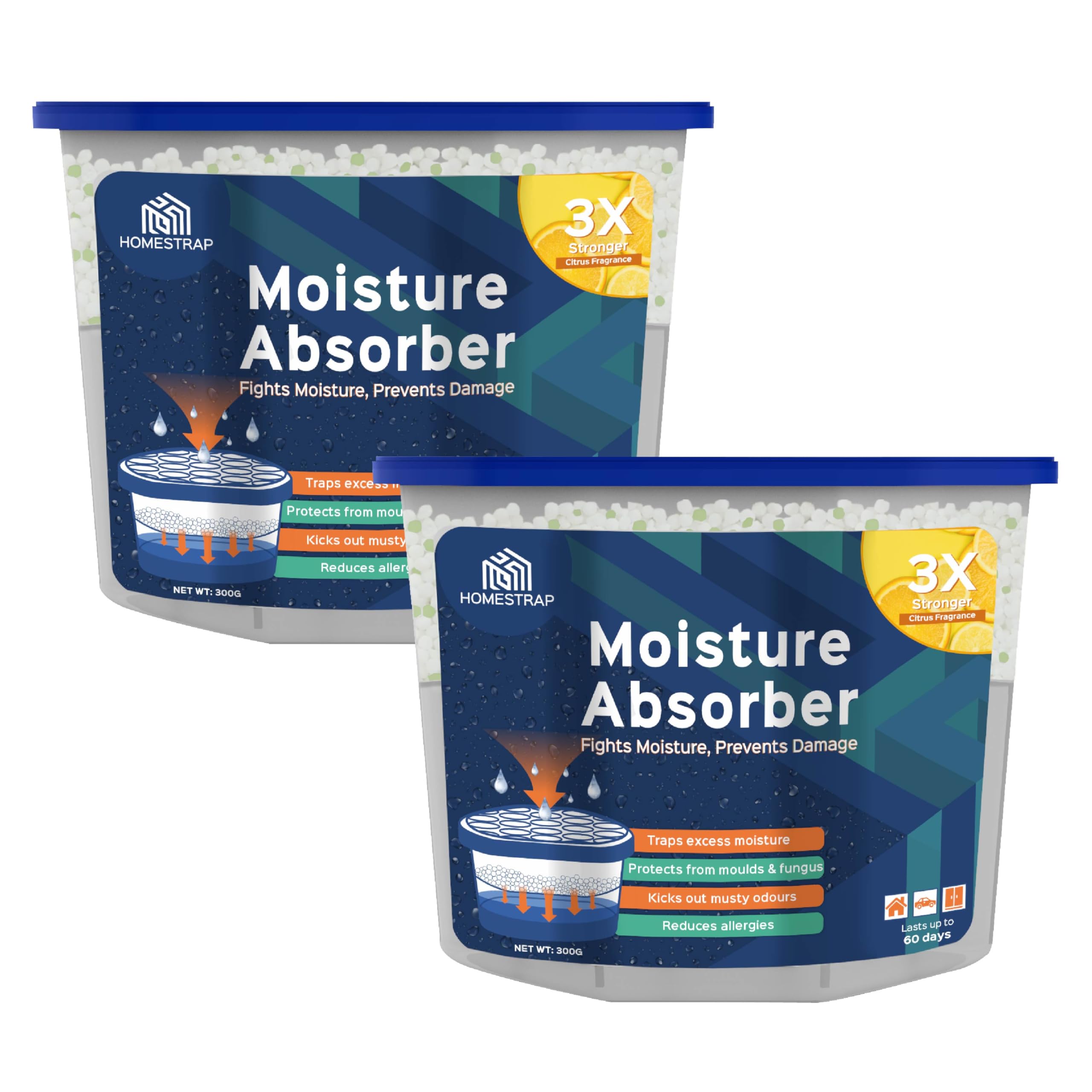 Homestrap 2 Pcs x 300 Gram Moisture Absorber Box With Long-Lasting Fragrance |Dehumidifier For Wardrobe, Drawers, Room And Car |Fight Against Moisture, Mould, Fungus & Bad Odour(Lemon|Box) (B0D49N6SP6) Amazon Price History, Amazon Price Tracker