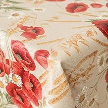 REDS - Rectangular Plastic Tablecloth - Soft Touch, Oilcloth Tablecloth, Waterproof and Washable - Suitable for Both Indoor and Outdoor Use - 140 x 240 _ 19